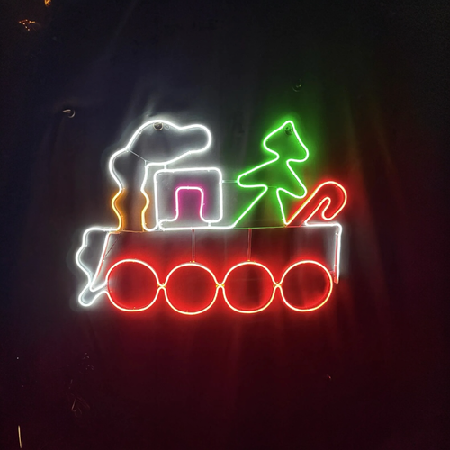 Neon Train Rope Light Motif