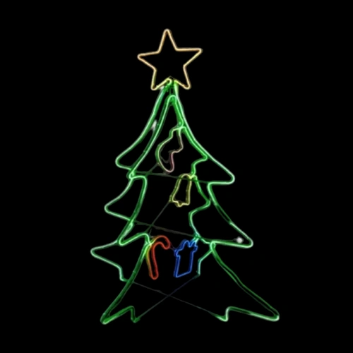 3D Neon Christmas Tree Rope Light Motif 