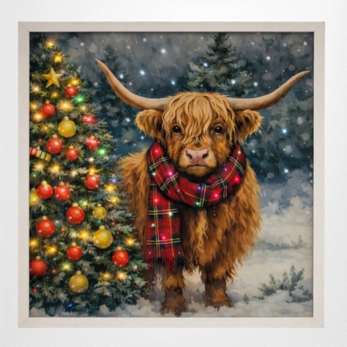 Christmas Highland Light Up Frame