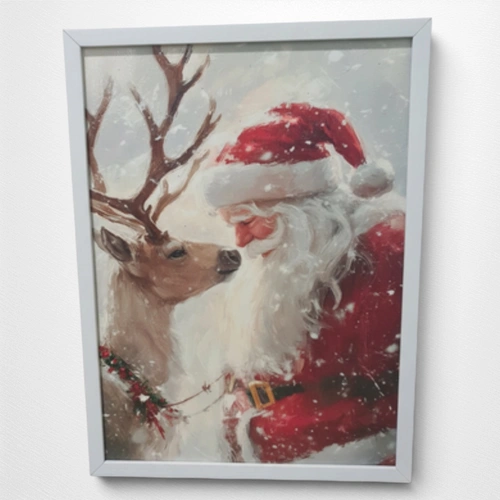 Light Up Frame Santa & Reindeer
