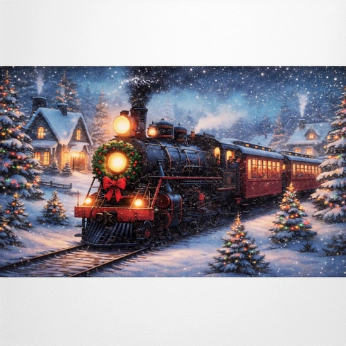 Christmas Steam Train Light Up Frame